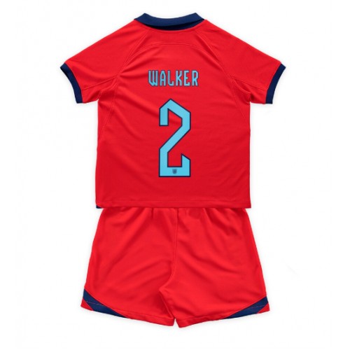 Engleska Kyle Walker #2 Gostujuci Dres za djecu SP 2022 Kratak Rukav (+ Kratke hlače)